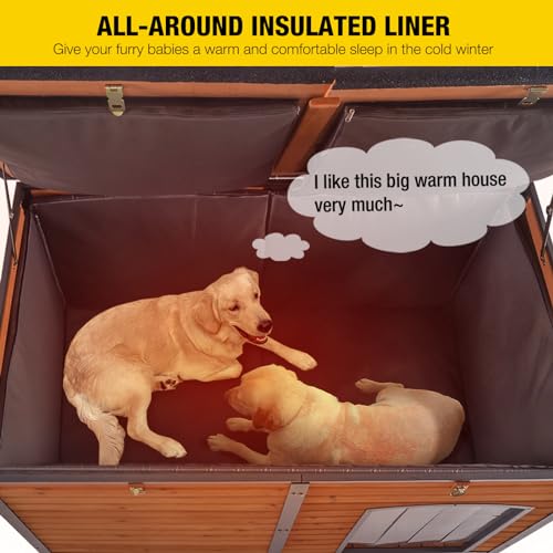 59" Large Insulated Dog Kennel with Liner L370564