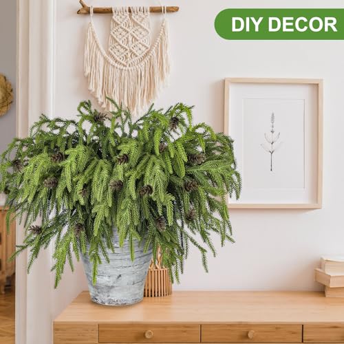 12 Pcs Artificial Green Pine Branches M19157