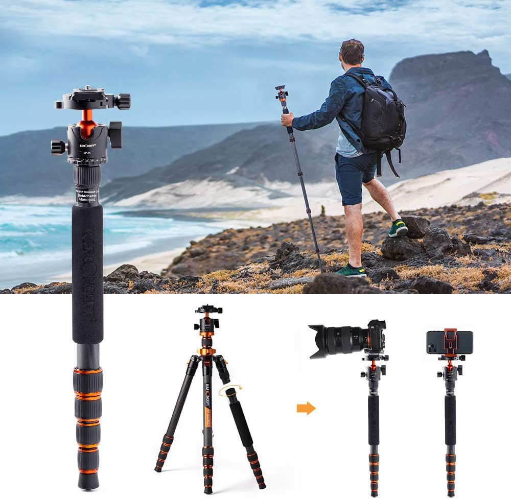 68" Carbon Fiber Camera Tripod with Metal Ball Head and Quick Release Plate M70370