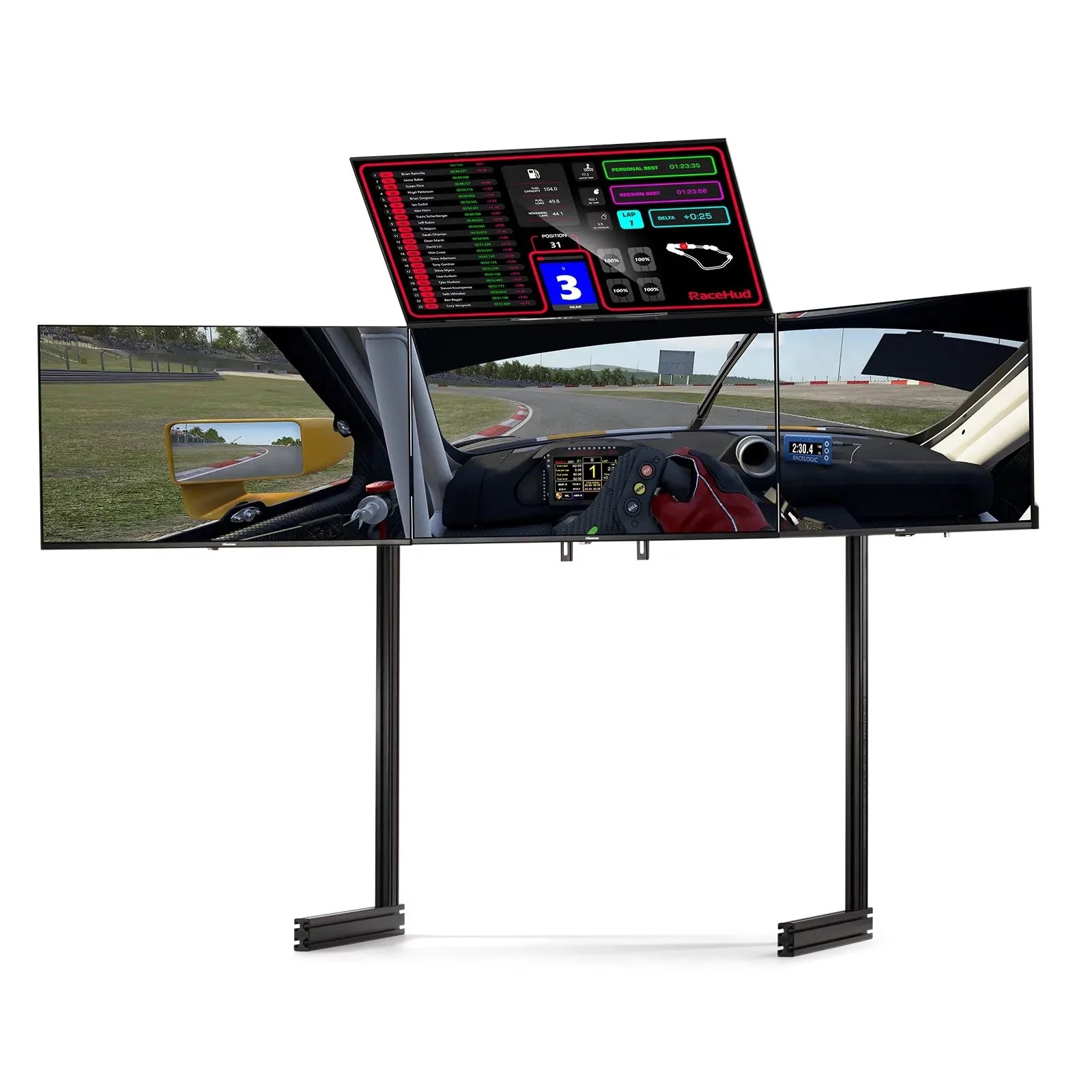Black Quad Monitor Stand A4619