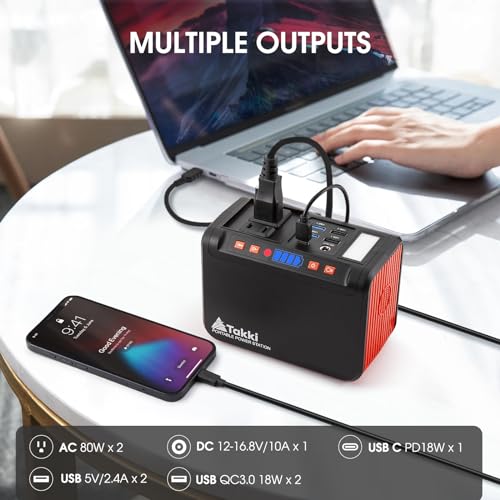 120W Peak Solar Generator Portable Power Station with 21W Panels 88Wh Solar Charger Power Bank O4837