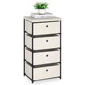 Blue Fabric 4 Drawer Storage Chest O517