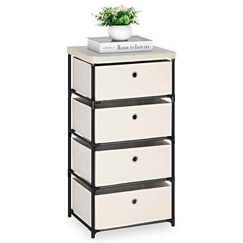 Blue Fabric 4 Drawer Storage Chest O517