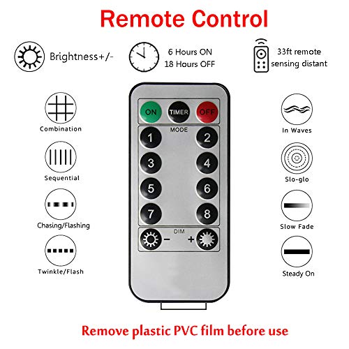 300 LED Curtain Christmas String Lights with Remote Control USB Power 8 Lighting Modes Red Lights 9.8ft x 9.8ft E59841