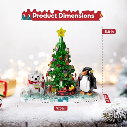 Christmas Tree Building Block Set with Lights (802 PCS) G86264