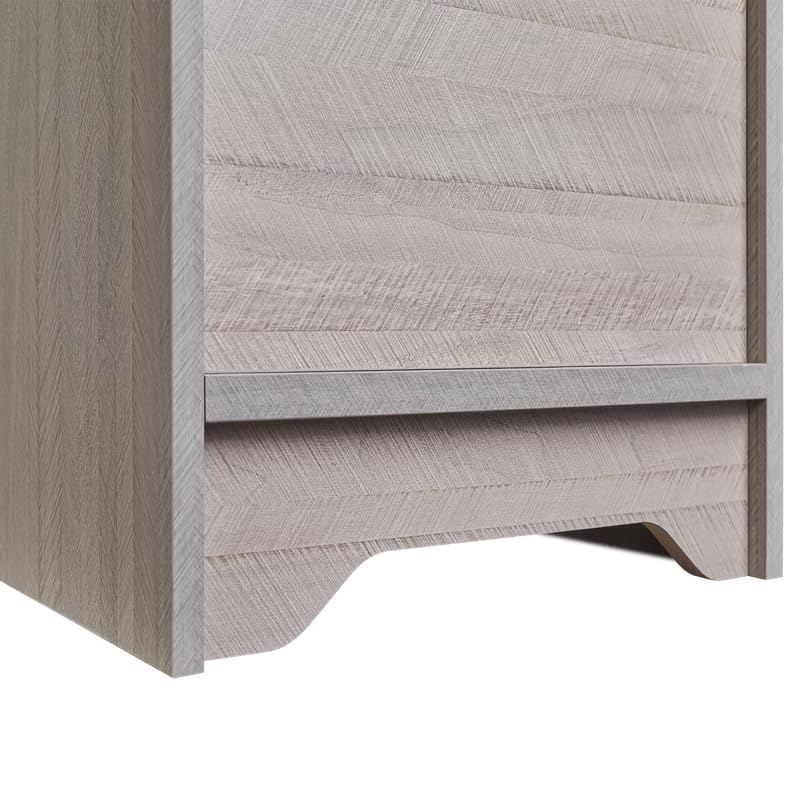 Antique Gray 2-Drawer Wooden Nightstand M122535