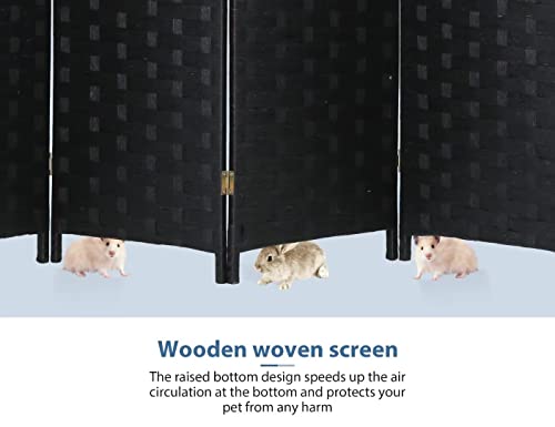 6 Panel Wood Mesh Woven Room Divider C24696
