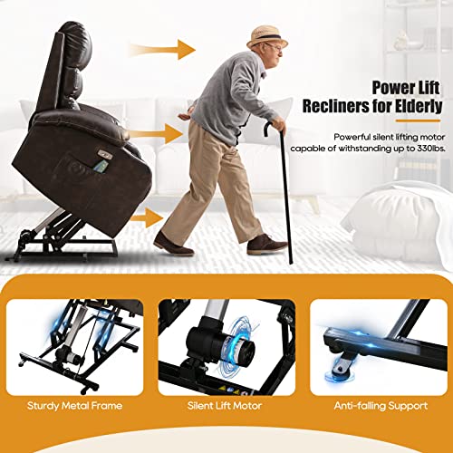Power Lift Chair with Massage and Heat, PU Leather I92551