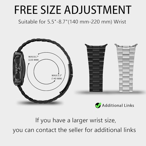 Solid Stainless Steel Band Compatible Samsung Galaxy Watch Ultra 47mm with Pc Case R99371
