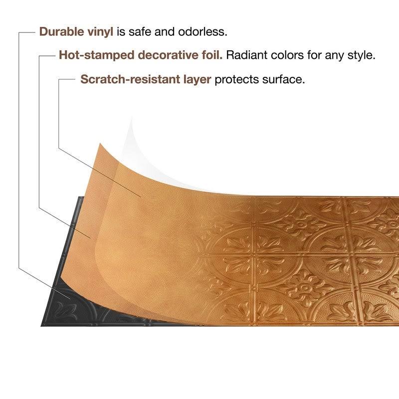 Antique Bronze Decorative Vinyl Ceiling Tile (5 Pack) I61897