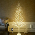6FT 810 LED Lighted Twig White Alpine Tree Y470