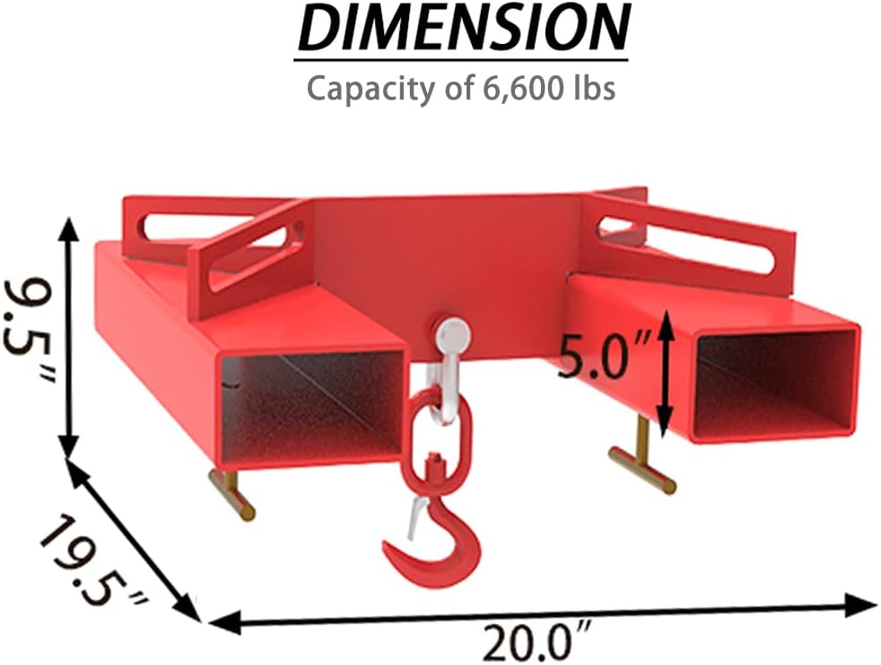 6600lbs Capacity Forklift Lifting Hook with Swivel Hook J6987