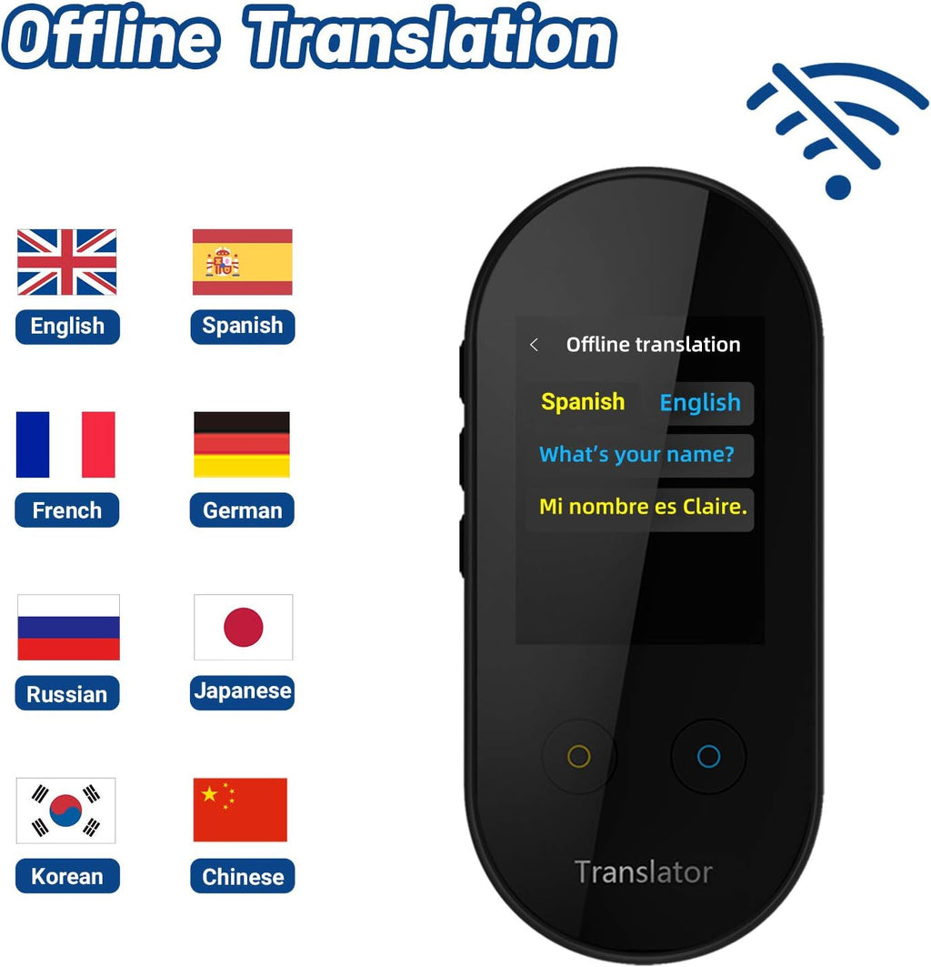 Black Pack of 2 Language Translator Device with 2.4 inch Touchscreen U32880