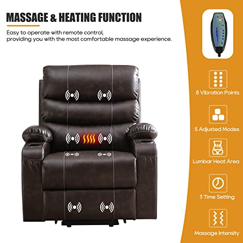 Power Lift Chair with Massage and Heat, PU Leather I92551