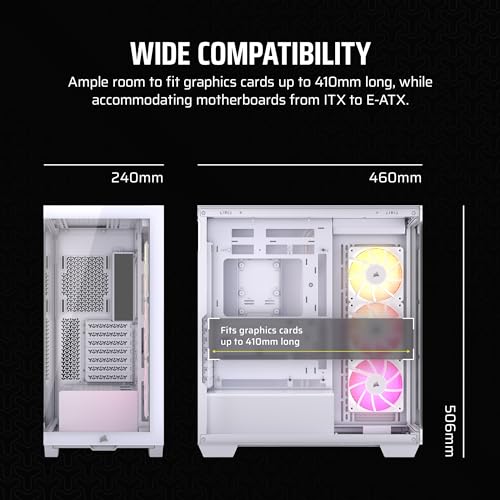 Black Mid-Tower ATX PC Case with Tempered Glass L61010