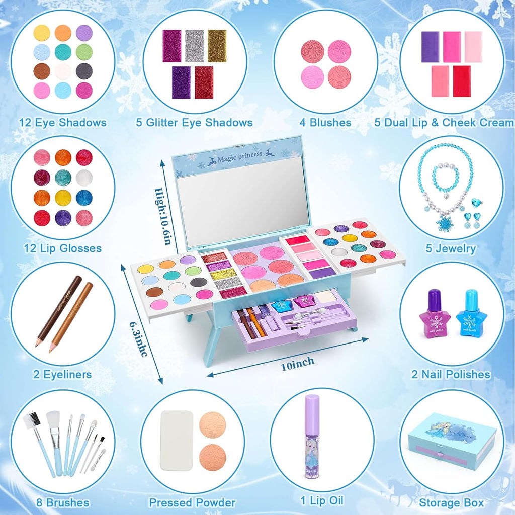 60pcs Princess Makeup Vanity Kit with Pretend Play Cosmetics O28081