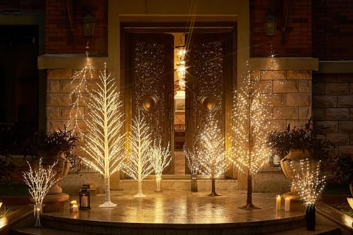 6FT 810 LED Lighted Twig White Alpine Tree Y470