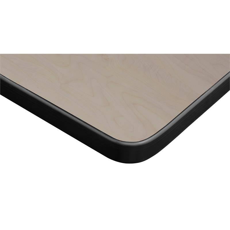 72x22 x 24x22 Training Table Maple Black with 2 Stack Chairs Grey J351
