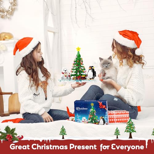 Christmas Tree Building Block Set with Lights (802 PCS) G86264