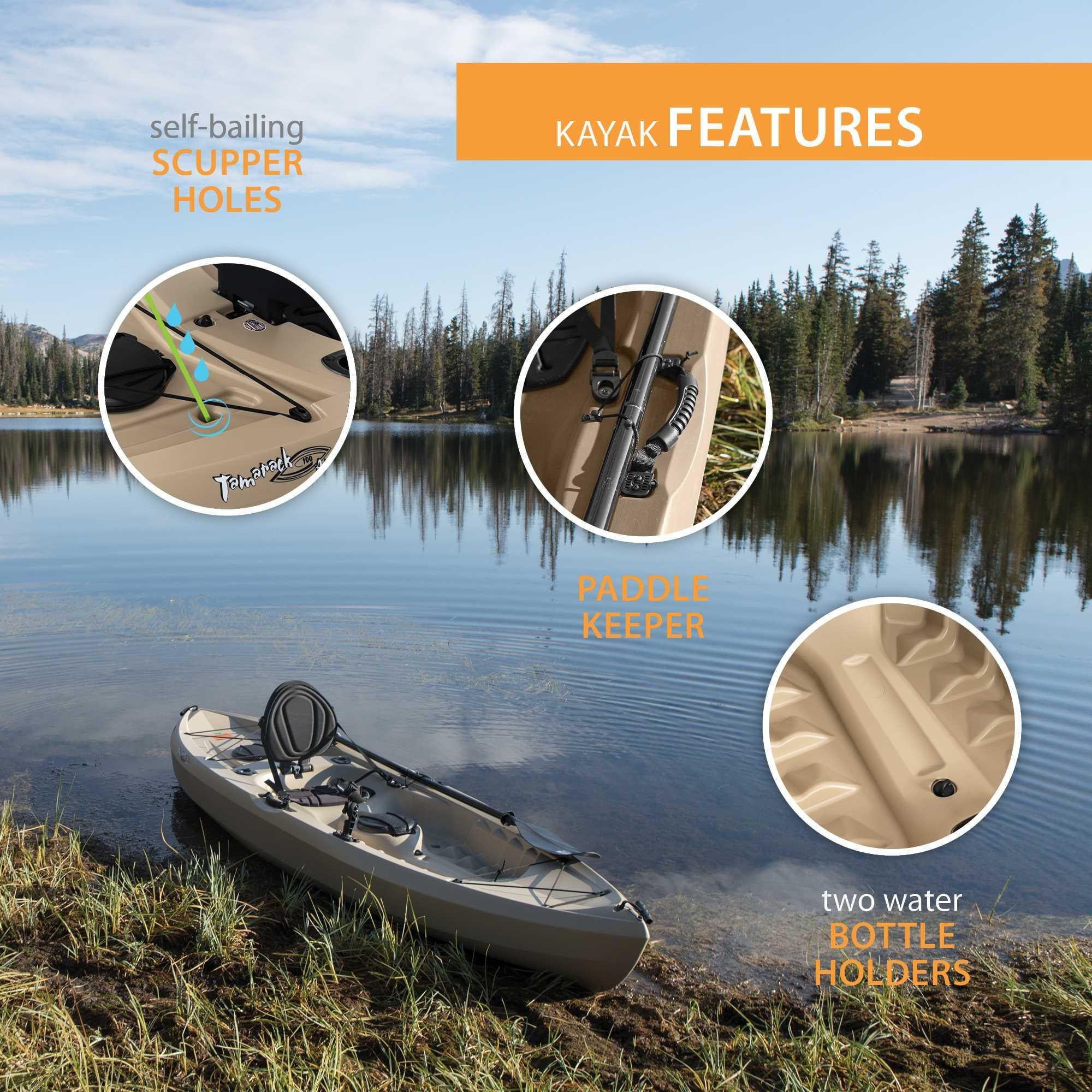 2 Pack Fishing Kayak with Paddles, Tan K5999
