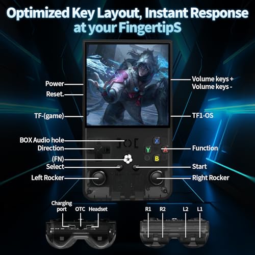 Retro Handheld Game Console with 64G Built-in 18000+ Classic Games, 4.0" IPS Screen (Black) P94822