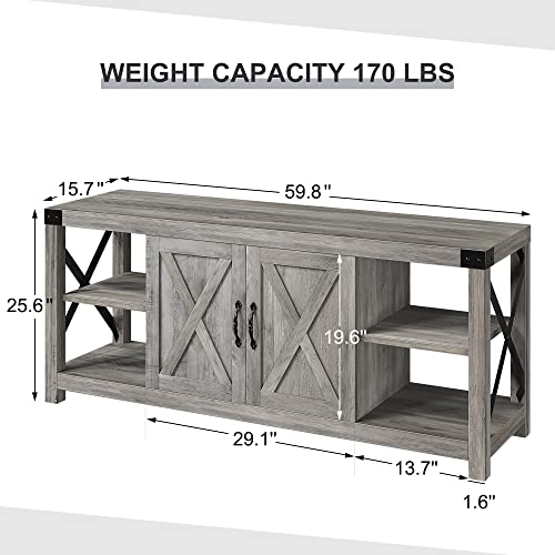 TV Stand with Barn Doors and Storage Cabinet U30859