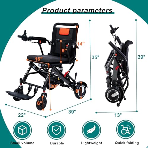 Black Lightweight Foldable Electric Wheelchair E24567