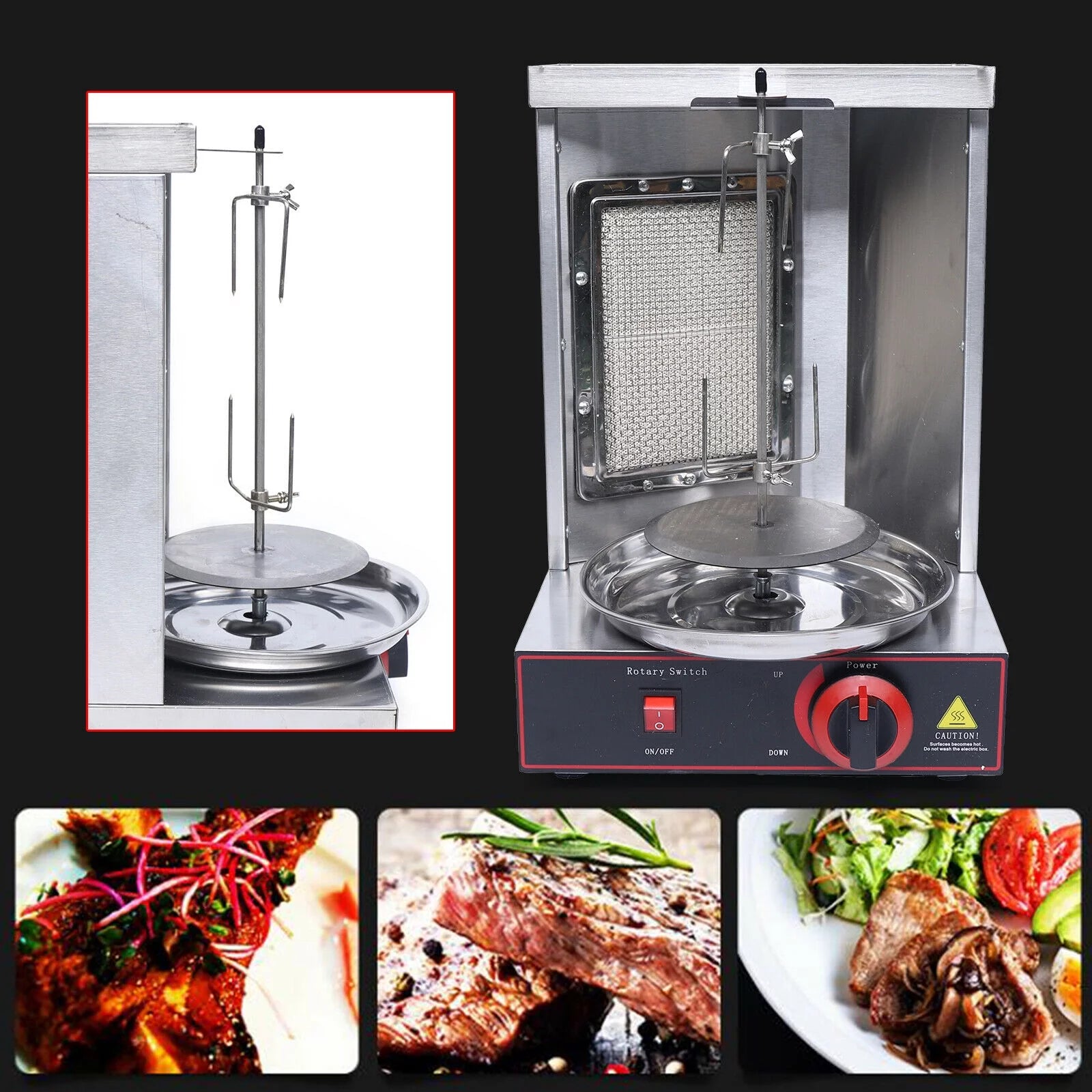 Smokeless Vertical BBQ Rotisserie Broiler X58462