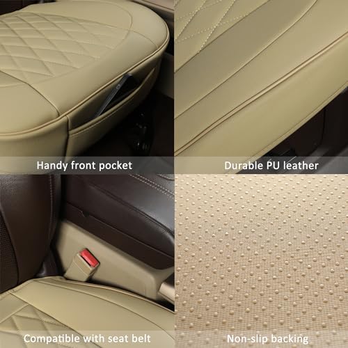 2pcs Front Car Seat Covers, PU Leather (Black) P90470