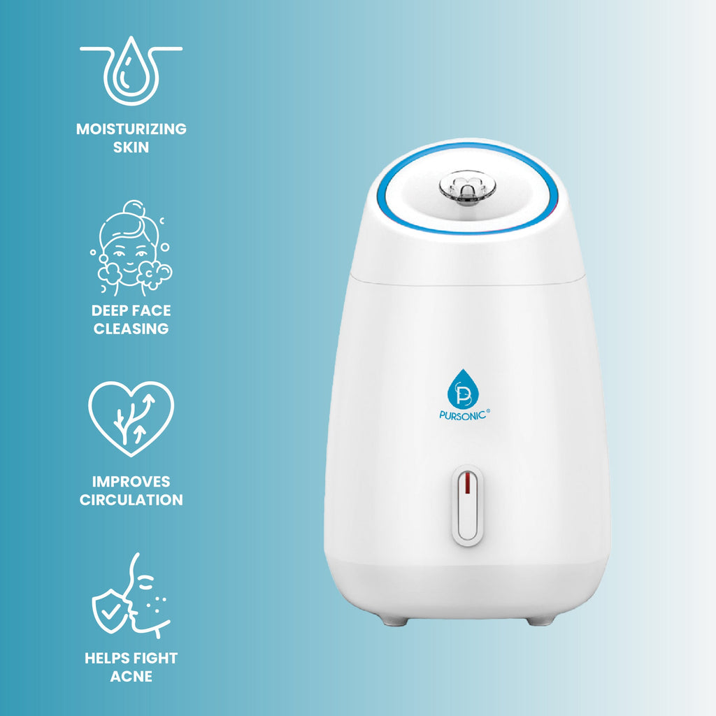 Glow & Renew Skincare Bundle: Facial Steamer, 7-in-1 LED Light Therapy Device & Vitamin C 20% Serum