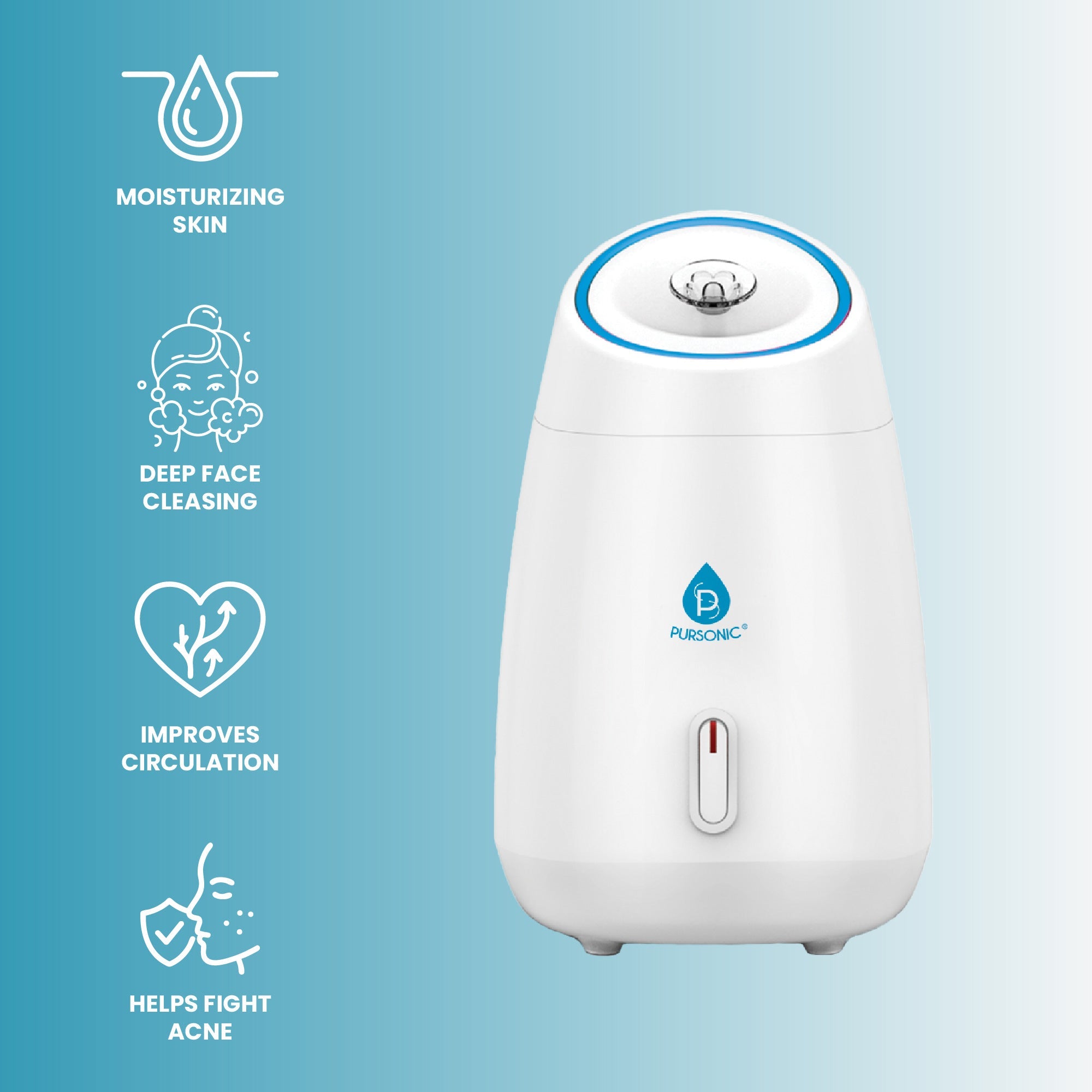 Glow & Renew Skincare Bundle: Facial Steamer, 7-in-1 LED Light Therapy Device & Vitamin C 20% Serum
