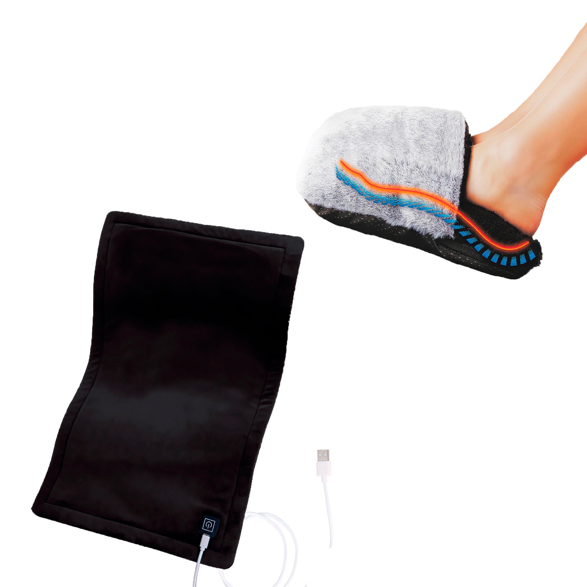 Ultimate Heat & Relaxation Duo: Foot Warmer + XL Heating Pad Bundle