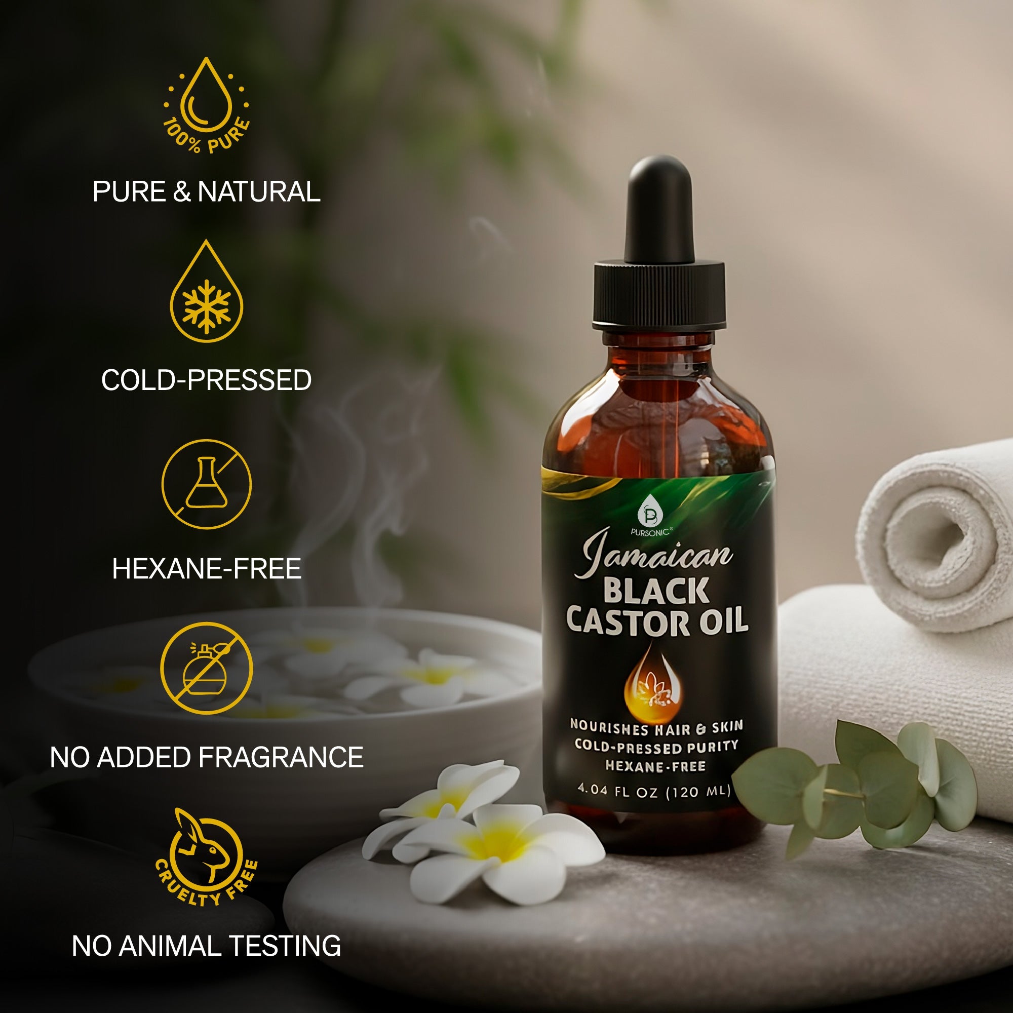 Jamaican Black Castor Oil – 100% Pure, Cold-Pressed Nourishment for Hair & Skin