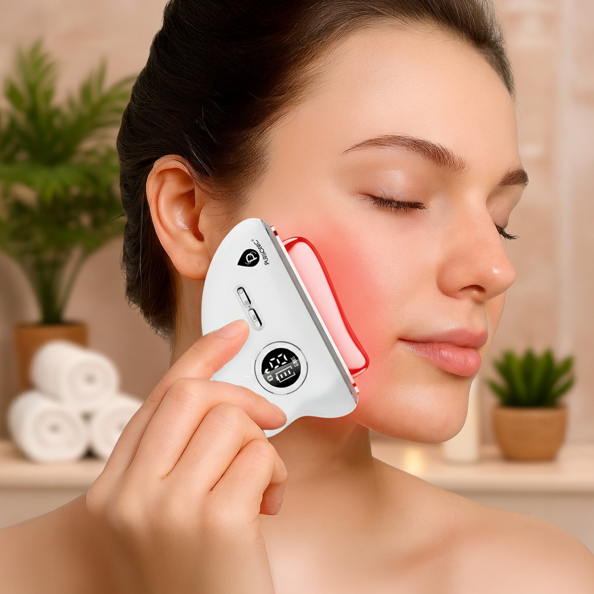 Sculpt & Glow Set – Gua Sha Device, Red Light Sculptor & Facial Cleansing Brush