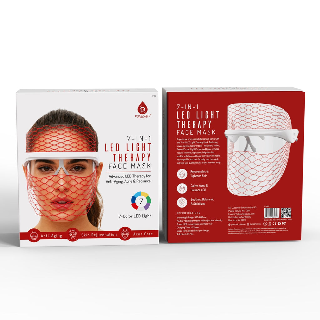 Pursonic 7-in-1 LED Light Therapy Face Mask – Rejuvenate, Restore & Reveal Your Glow