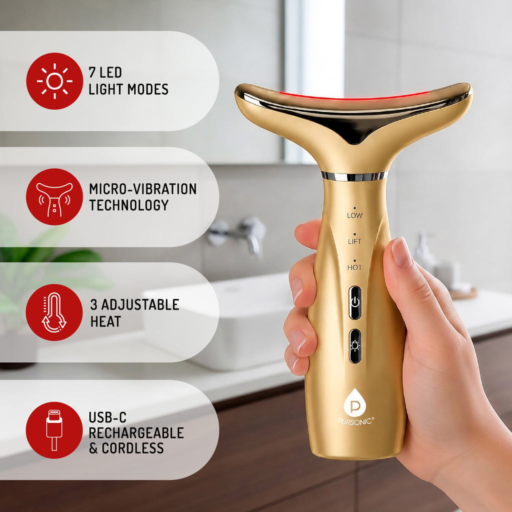 7-Color LED Light Therapy Neck & Face Device – Multi-Mode Rejuvenation System