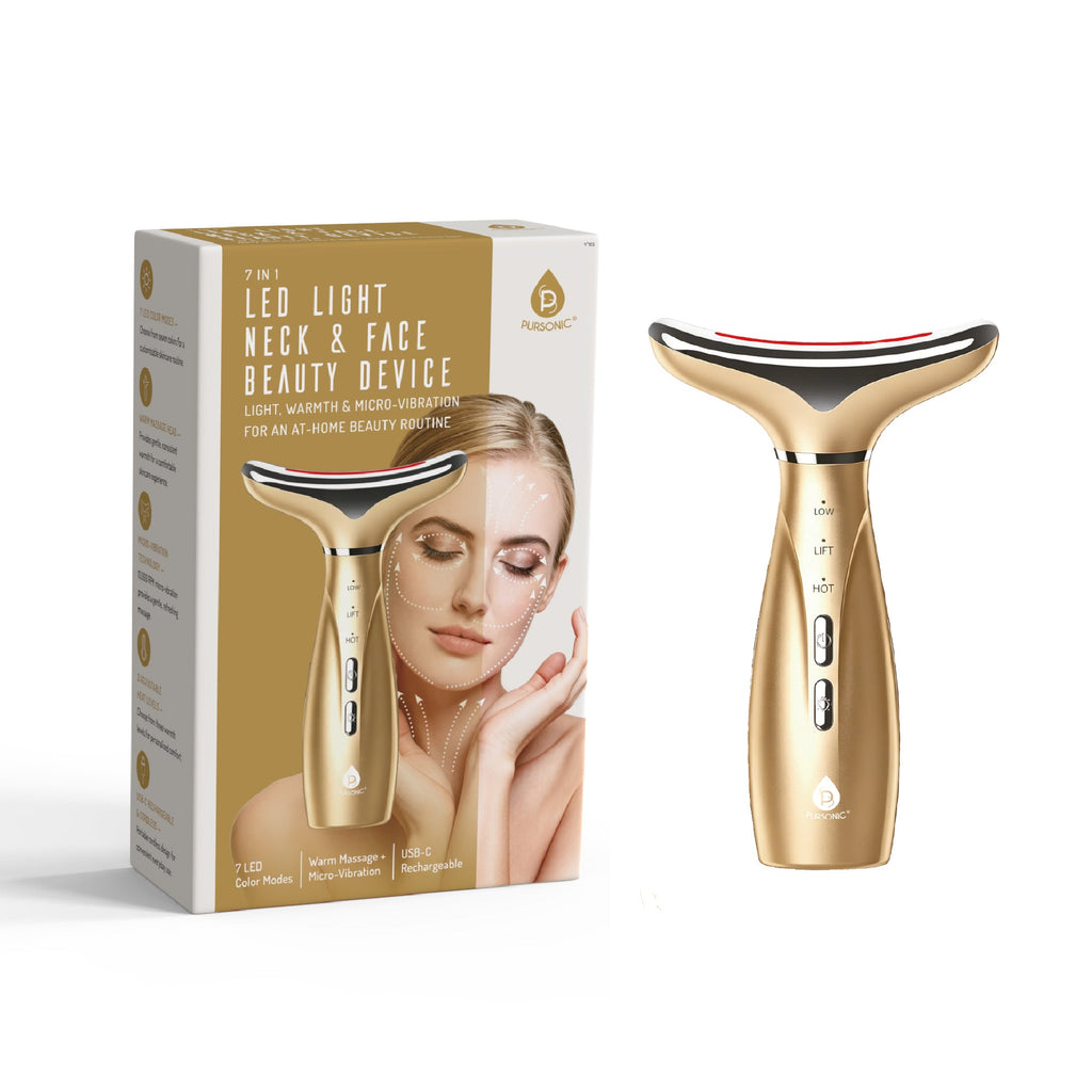 7-Color LED Light Therapy Neck & Face Device – Multi-Mode Rejuvenation System