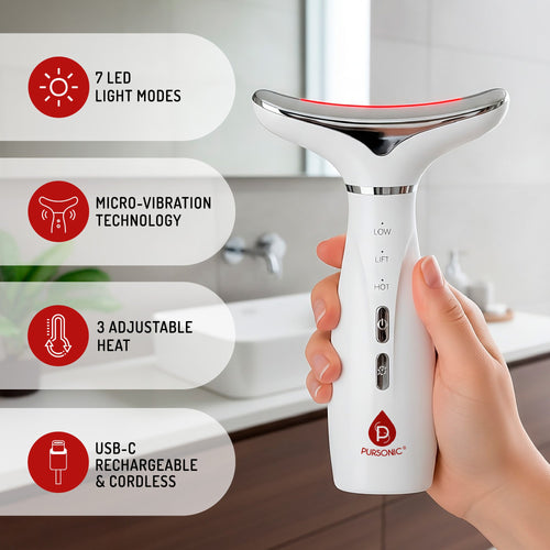 7-Color LED Light Therapy Neck & Face Device – Multi-Mode Rejuvenation System