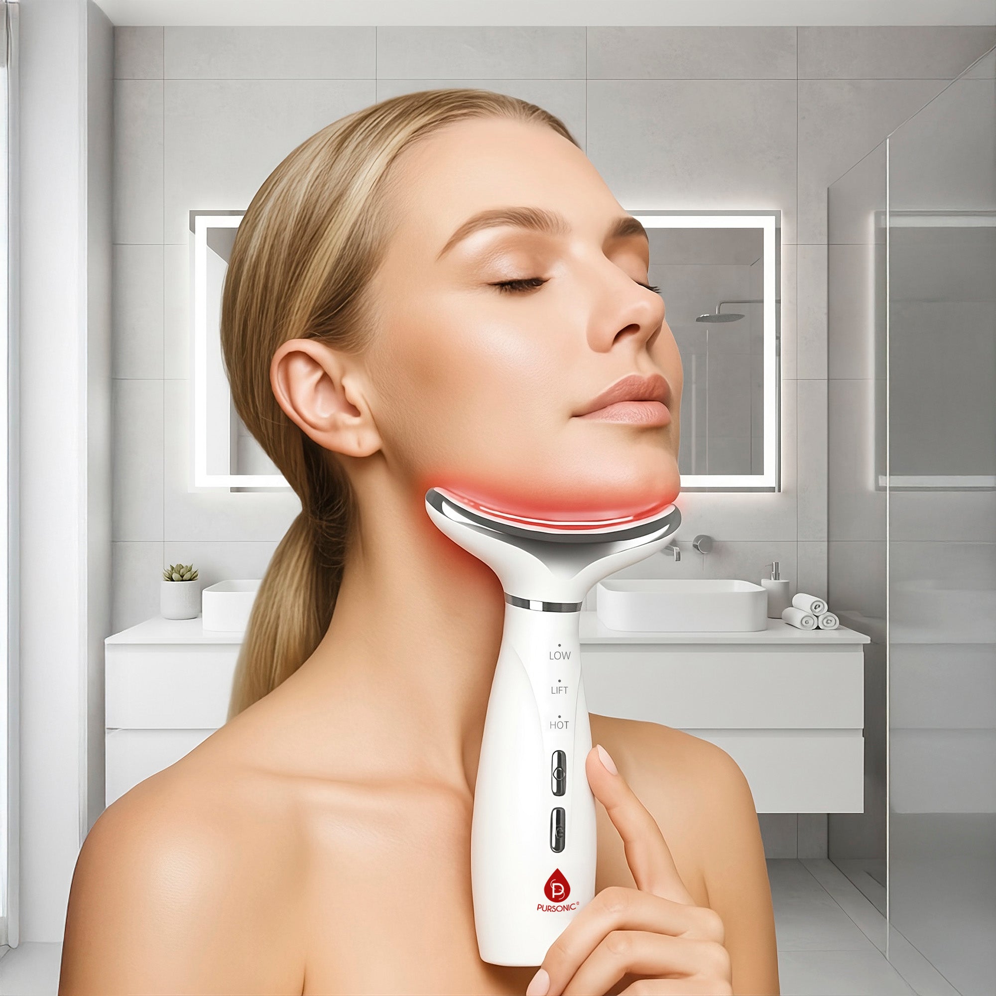 7-Color LED Light Therapy Neck & Face Device – Multi-Mode Rejuvenation System