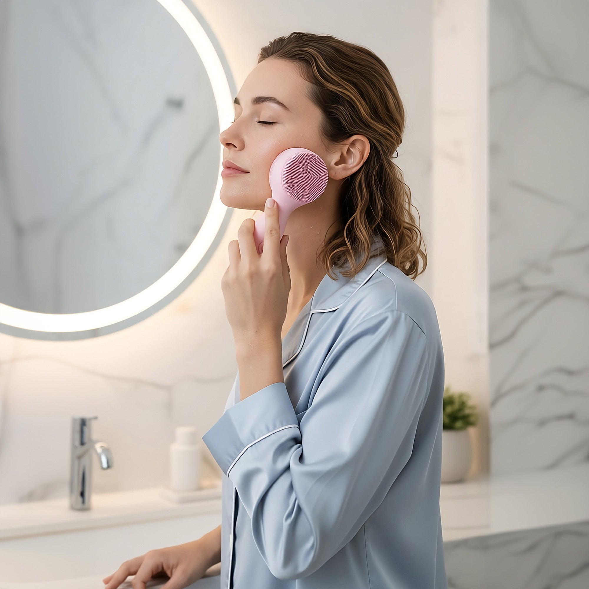 3-in-1 Sonic Facial Cleanser with Heated Jade & 7-Color LED Light Therapy – Pursonic Radiance Device