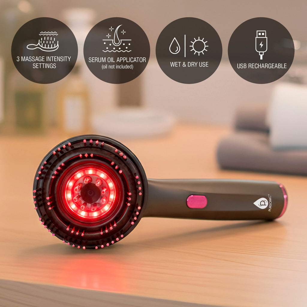 3-in-1 LED Therapy Scalp & Hair Treatment Brush – Stimulate Growth, Boost Volume, Enhance Scalp Health