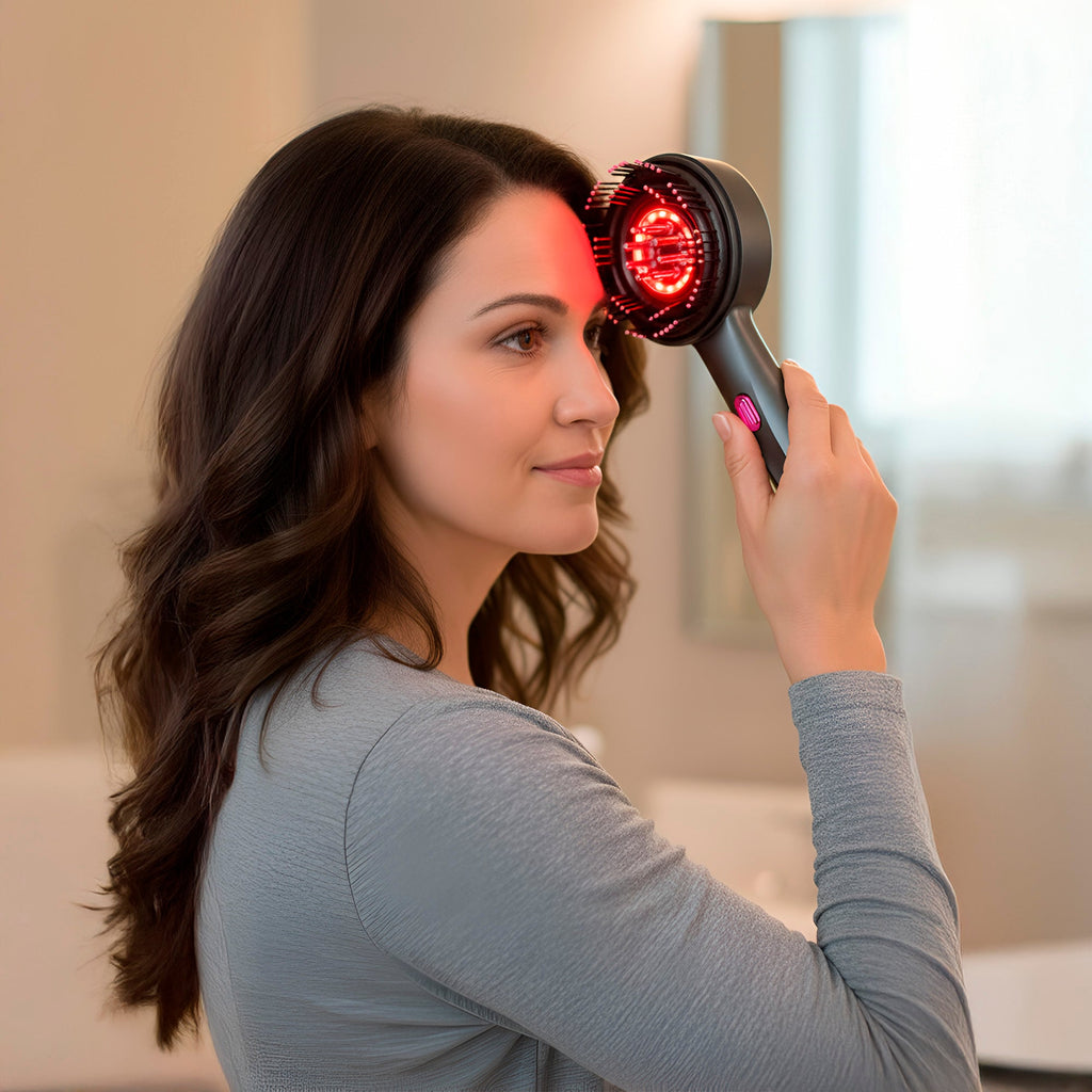 3-in-1 LED Therapy Scalp & Hair Treatment Brush – Stimulate Growth, Boost Volume, Enhance Scalp Health