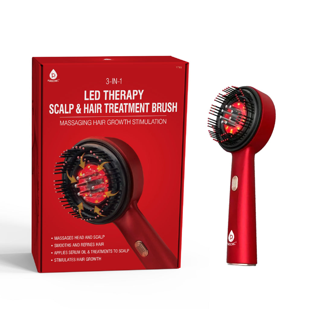 3-in-1 LED Therapy Scalp & Hair Treatment Brush – Stimulate Growth, Boost Volume, Enhance Scalp Health