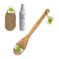 Pursonic Lavender & Sea Salt Mist Spray + Sisal Hemp Exfoliating Gloves + Bamboo Bath Body Brush Bundle