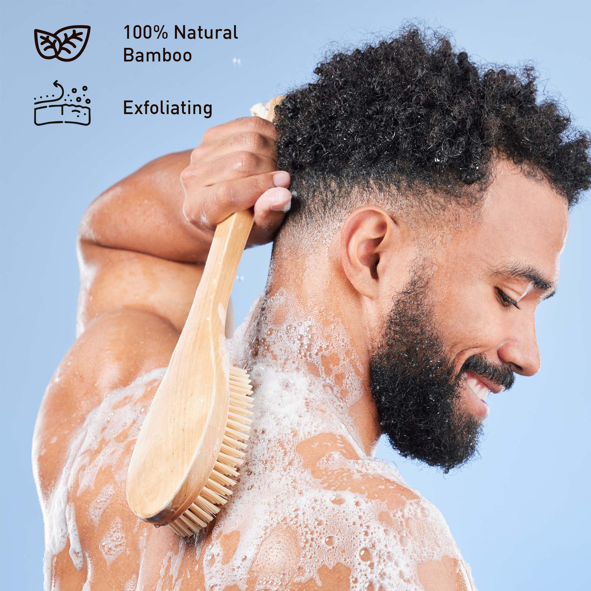 Pursonic Lavender & Sea Salt Mist Spray + Sisal Hemp Exfoliating Gloves + Bamboo Bath Body Brush Bundle