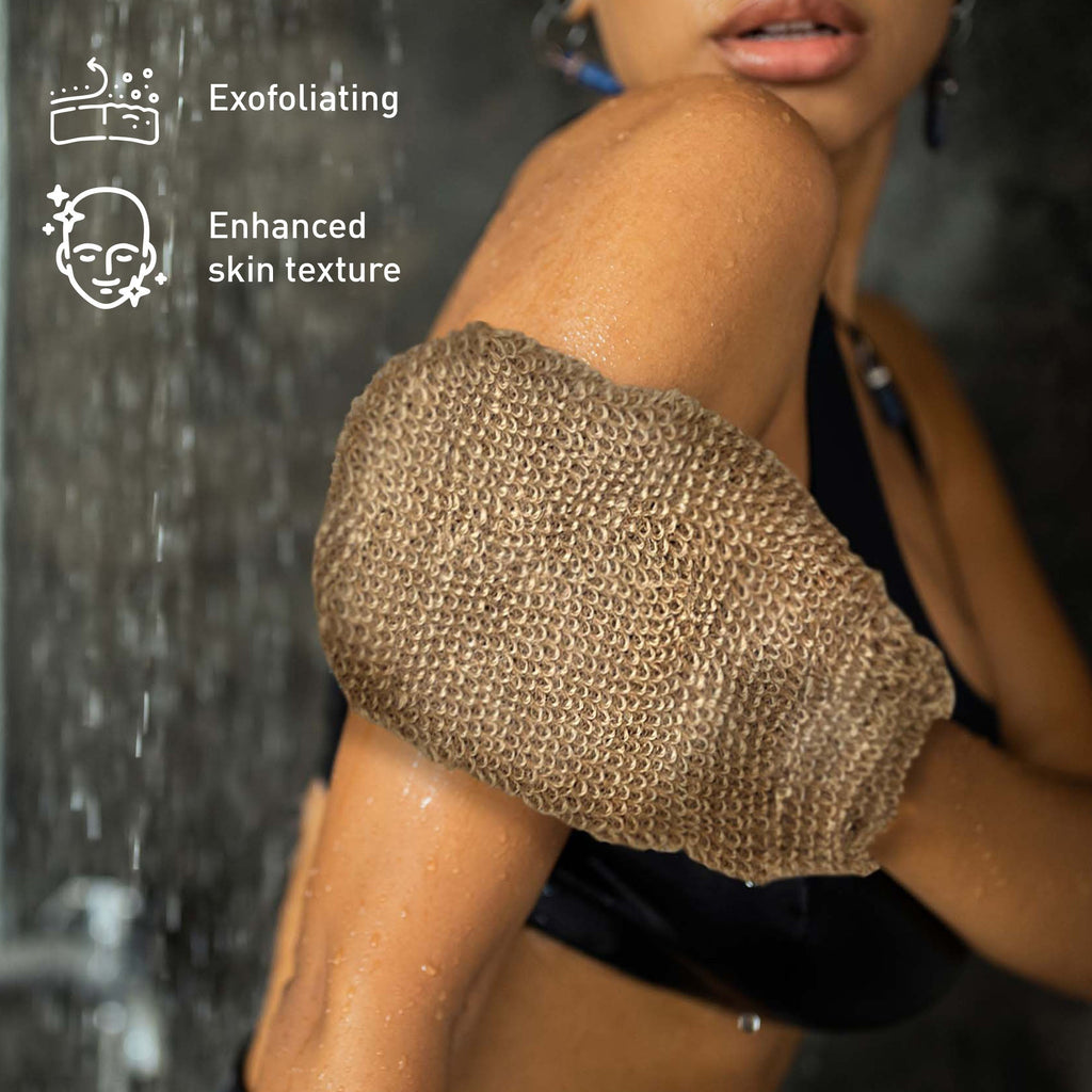 Pursonic Lavender & Sea Salt Mist Spray + Sisal Hemp Exfoliating Gloves + Bamboo Bath Body Brush Bundle