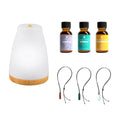 Zen Luxury Wellness Bundle: Trinity Gemstone Necklace Set, Ultrasonic Aroma Diffuser & Essential Oils Trio