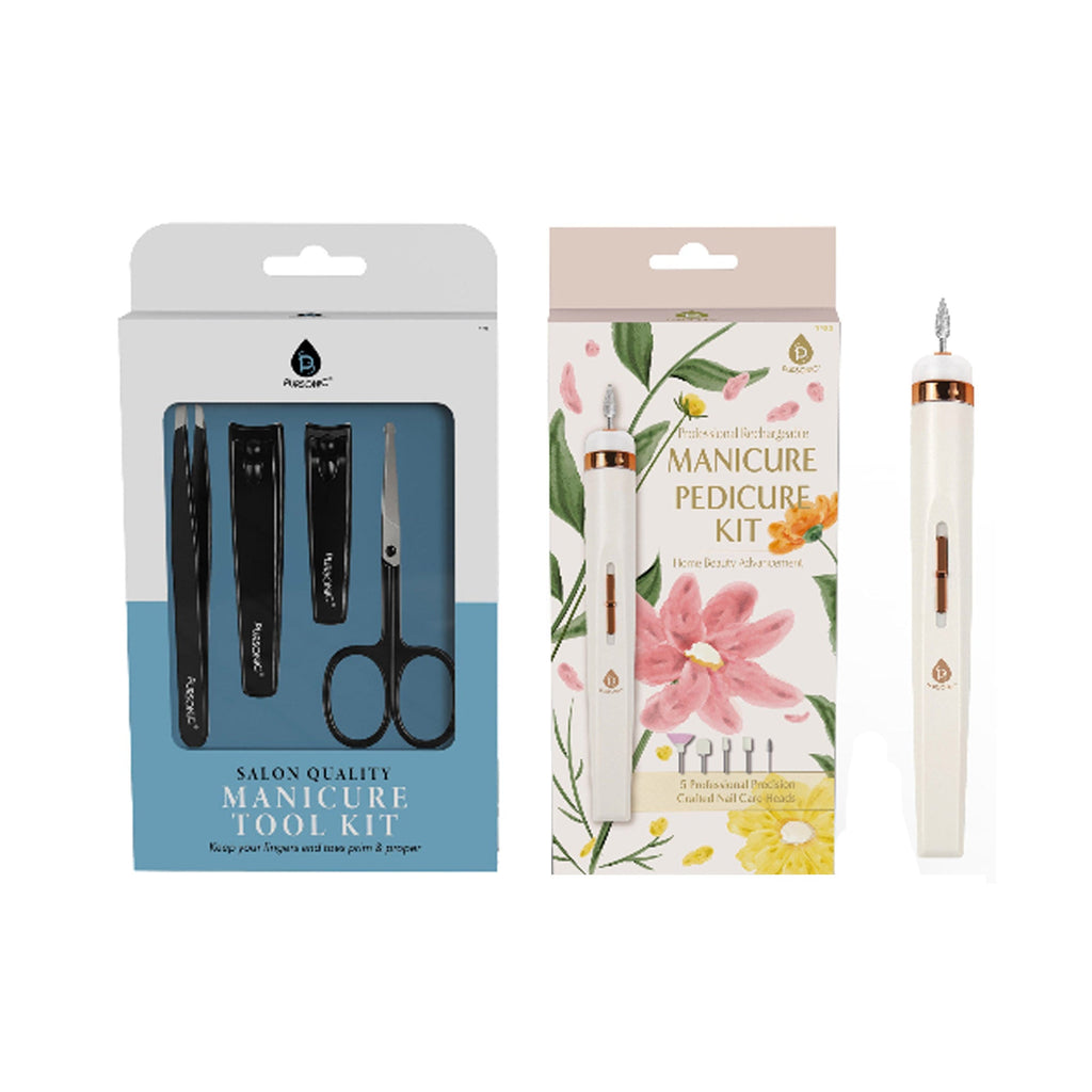 The Ultimate Professional Nail Care Duo: 4-Piece Precision Trimming Set and Professional Manicure & Pedicure Kit