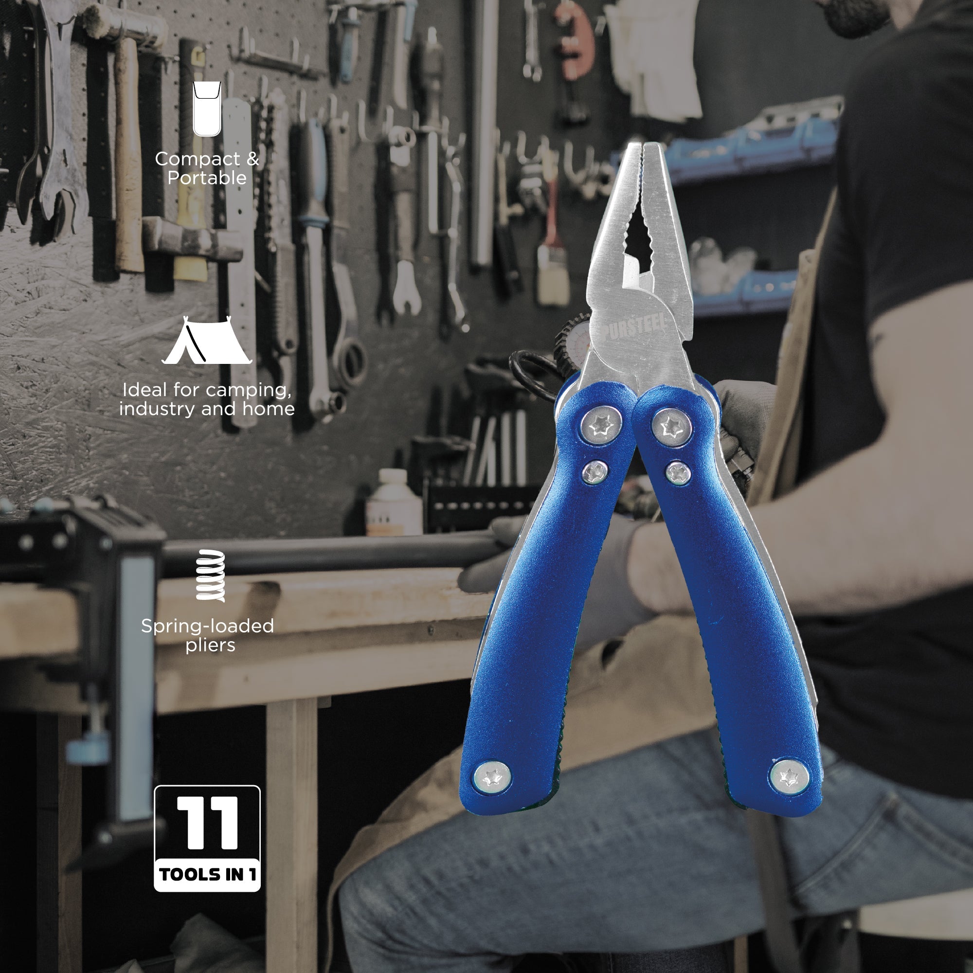 Home Project Power & Tool Set: Rechargeable Electric Screwdriver, 9-Piece Handy Solutions Tool Set & 11-in-1 Multifunction Tool