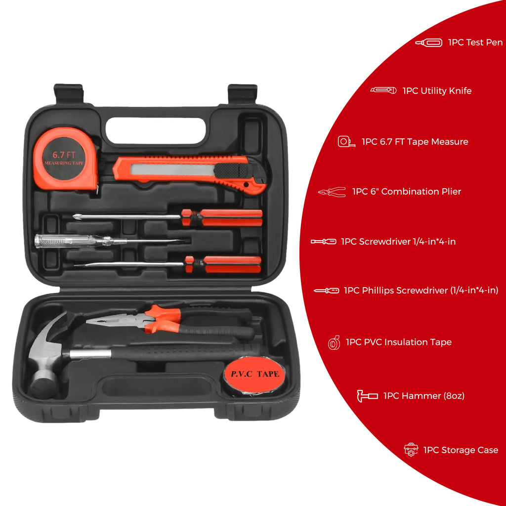 Home Project Power & Tool Set: Rechargeable Electric Screwdriver, 9-Piece Handy Solutions Tool Set & 11-in-1 Multifunction Tool